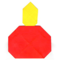 2D Christmas origami candle