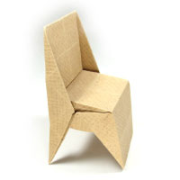 origami chair with triangular legs