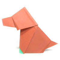 sitting origami dog