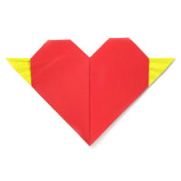 origami heart with tiny wings