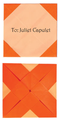 flower origami letter