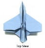 top view of simple origami airplane