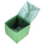 origami cube with a hinged top