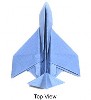 top view of simple origami airplane