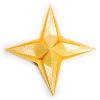 embossed four-pointed origami paper star