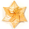 six-pointed spiral origami paper star