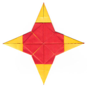 Four-heart origami star