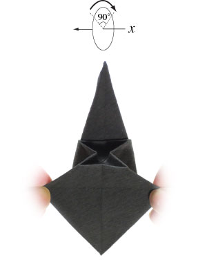 7th picture of origami witch for Halloween
