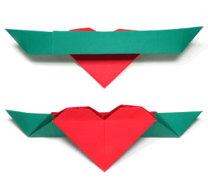 heart origami boat
