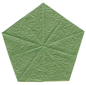 Calyx Origami Base with Five Sepals: new front side of paper