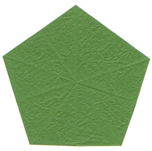 Calyx Origami Base with Five Sepals: new back side of paper