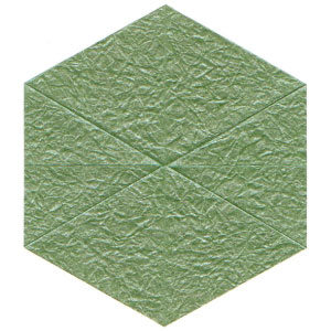 Calyx Origami Base with Six Sepals: new front side of paper