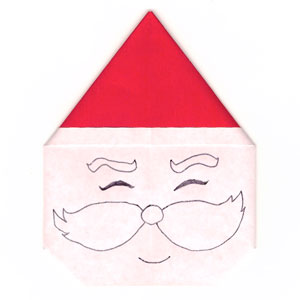 26th picture of origami bookmark of santa-face