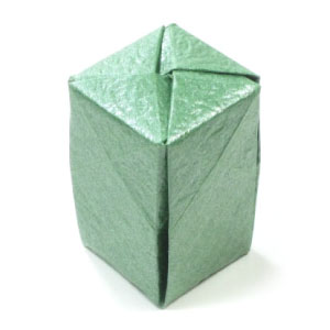 closed tall origami box cover