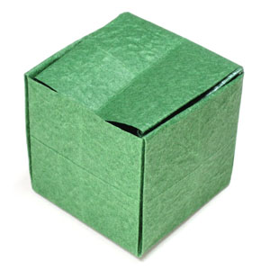 28th picture of origami cube with a hinged top