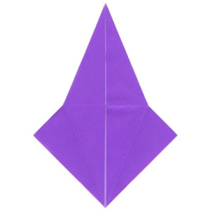 petal-fold in origami: back side of paper