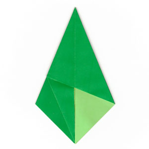 reverse swivel-fold in origami: back side of paper