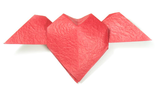 origami heart with wings