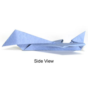 top view of origami jet plane