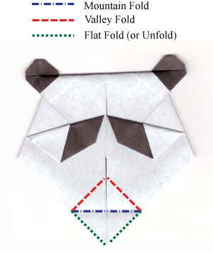 32th picture of face of origami panda