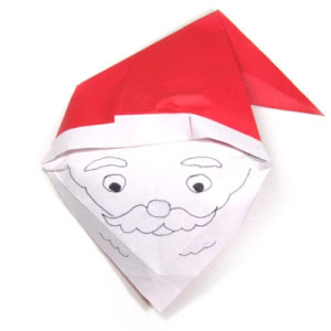 15th picture of origami Santa Claus's face
