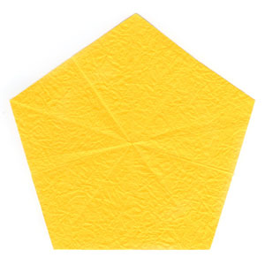 2D five-pointed origami star: new back side of paper