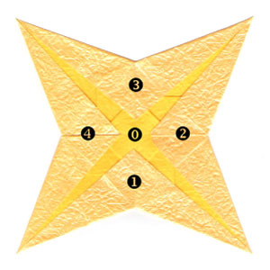 19th picture of 2D four-pointed origami star