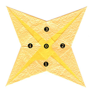 20th picture of 2D four-pointed origami star