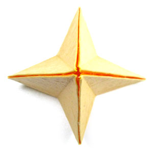 35th picture of 3D four-pointed origami paper star