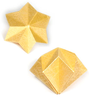 3D six-pointed origami paper star