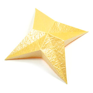16th picture of 2D four-pointed easy embossed origami paper star