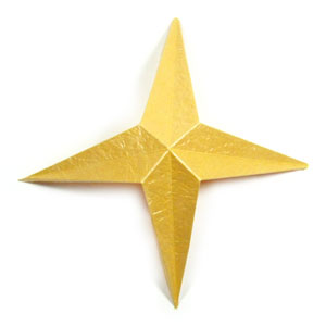 17th picture of 2D four-pointed easy embossed origami paper star