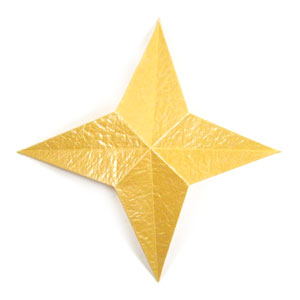 18th picture of 2D four-pointed easy embossed origami paper star