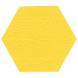 six-pointed easy embossed origami paper star: new back side of paper