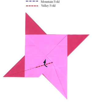 4th picture of counterclockwisely rotating origami ninja star