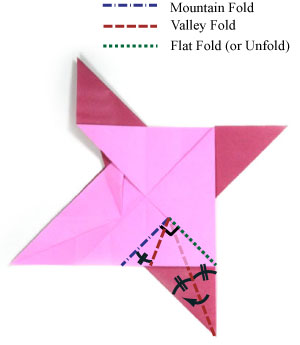7th picture of counterclockwisely rotating origami ninja star