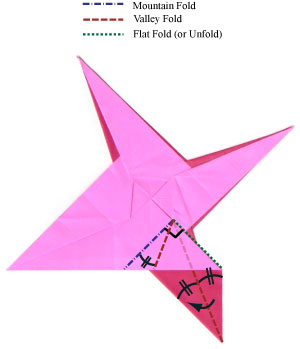 9th picture of counterclockwisely rotating origami ninja star