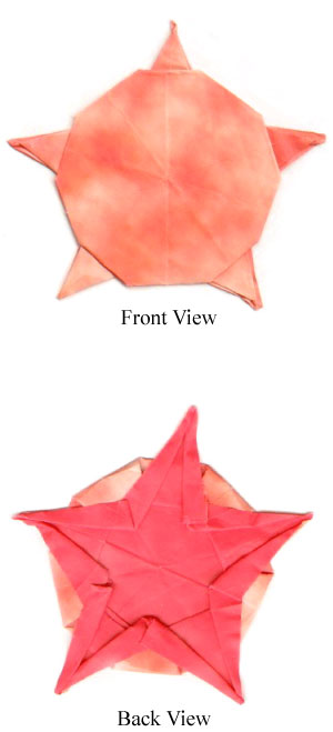 five pointed origami star planet