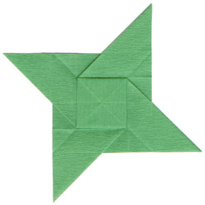 counter-clockwisely rotating origami paper star