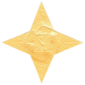 35th picture of four-pointed seashell origami star