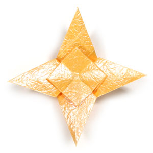 31th picture of four-pointed spiral origami paper star