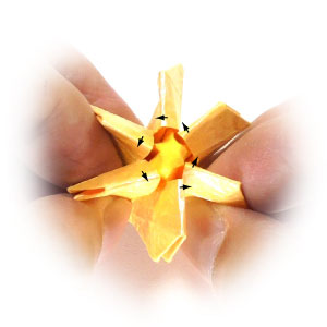 28th picture of six-pointed spiral origami star