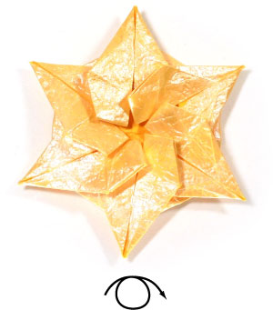 32th picture of six-pointed spiral origami star