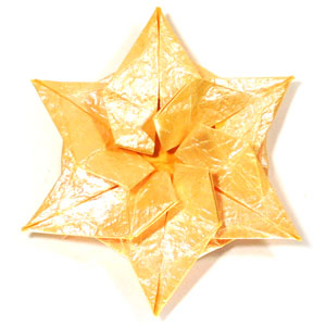34th picture of six-pointed spiral origami star