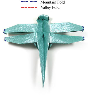 How to make a traditional origami dragonfly: page 13